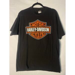 Harley Davidson Basic Black Indy West Plainfield, Indiana Graphic Shirt M/L?